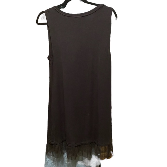 Logo Black, Knit Tank with Lace Ruffle Hem.  Size Medium - Picture 2 of 5